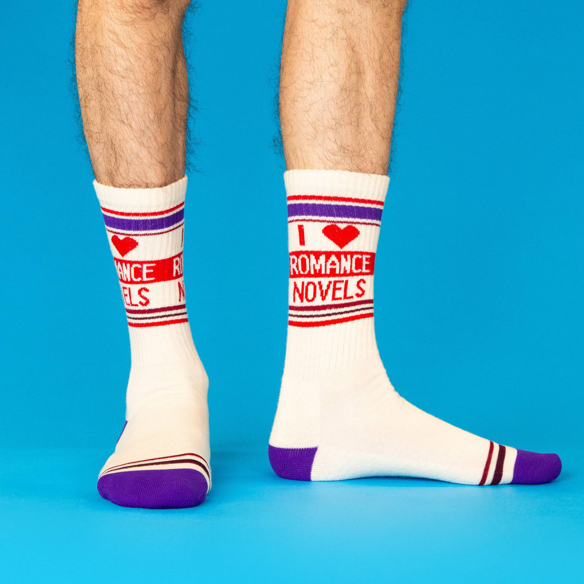 I ❤️ Romance Novels Gym Crew Socks BookGeek