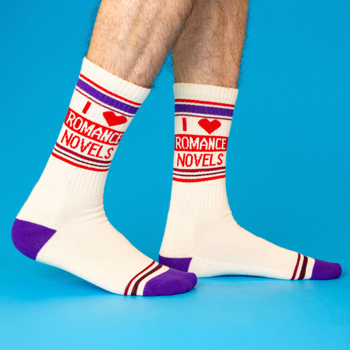 I ❤️ Romance Novels Gym Crew Socks BookGeek
