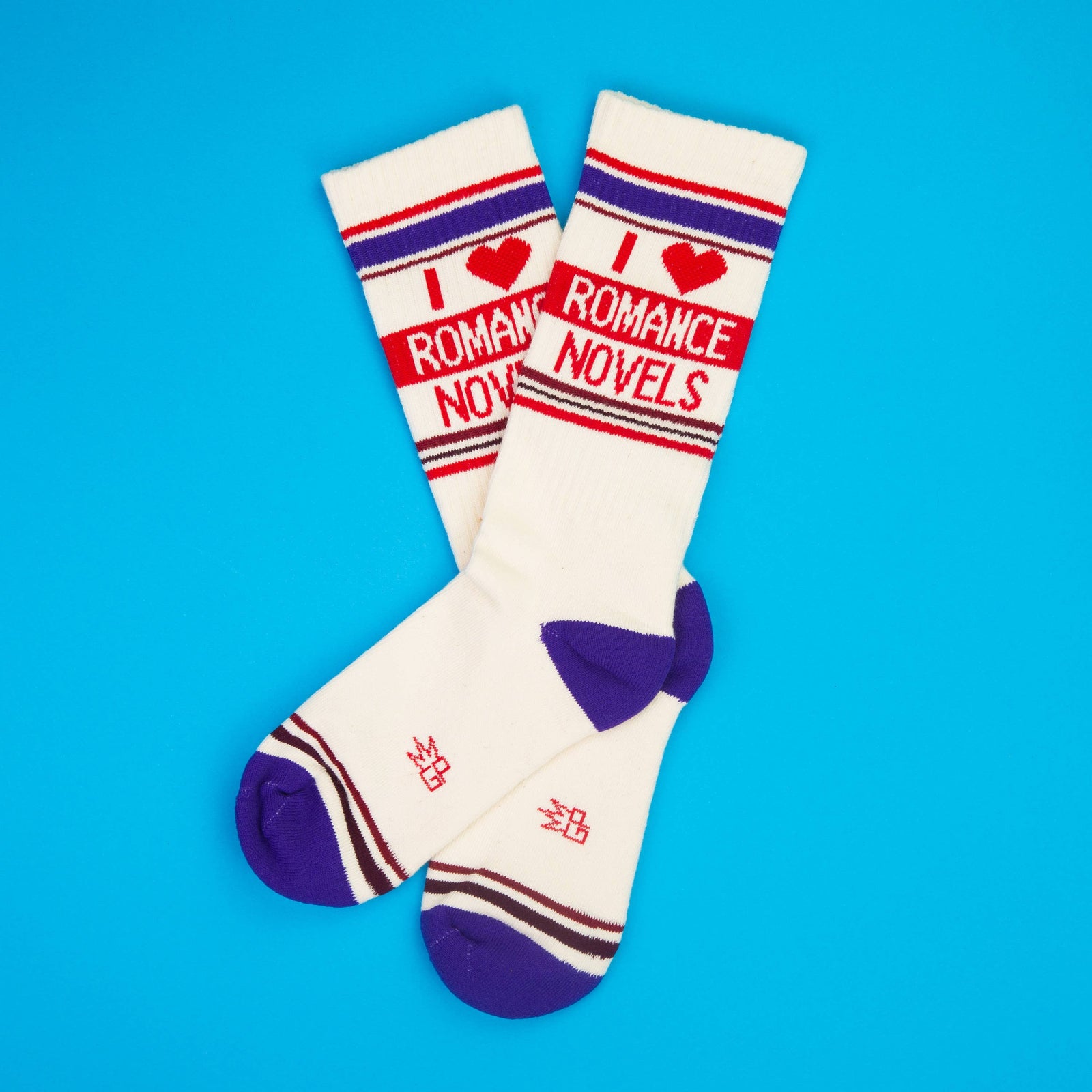 I ❤️ Romance Novels Gym Crew Socks BookGeek