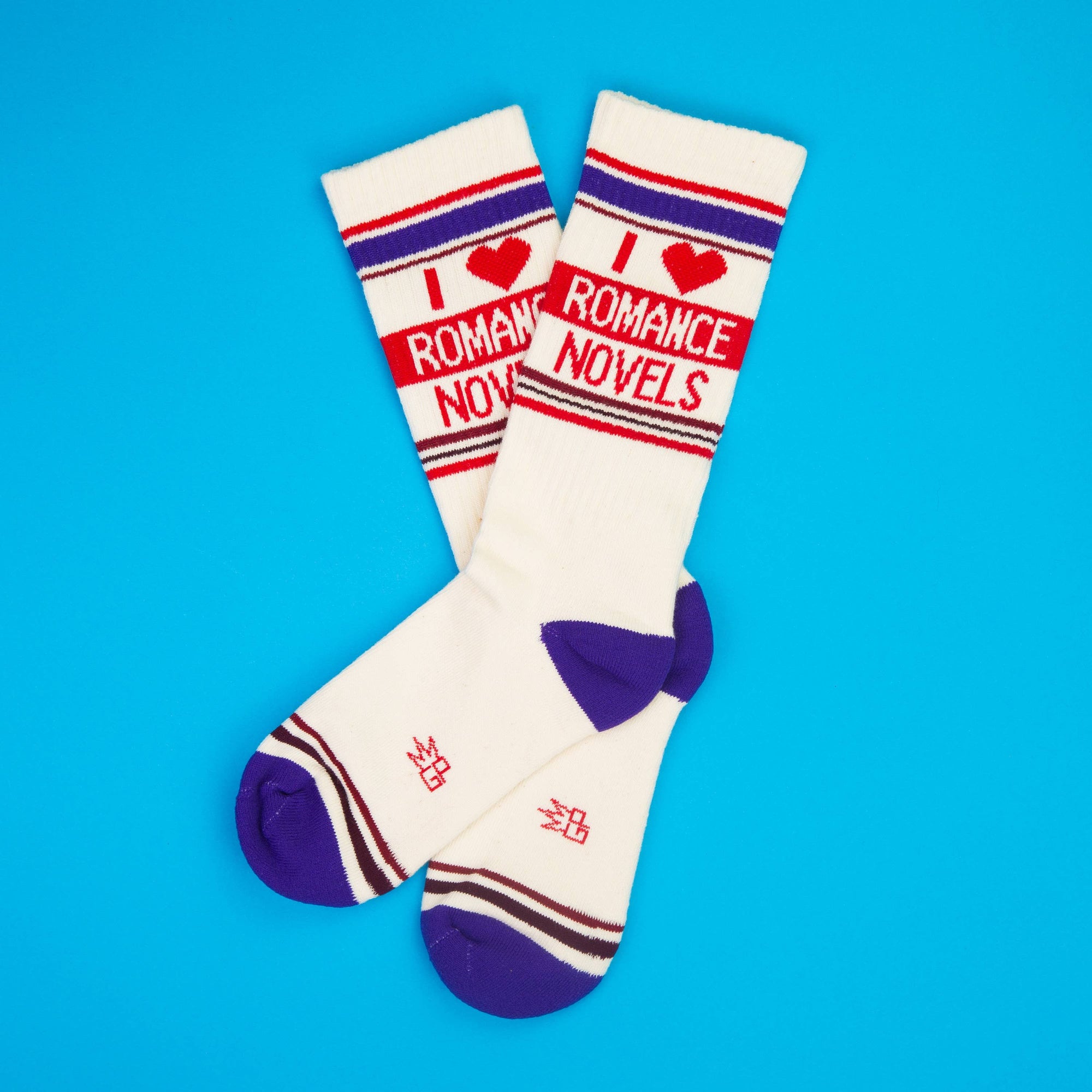 I ❤️ Romance Novels Gym Crew Socks BookGeek