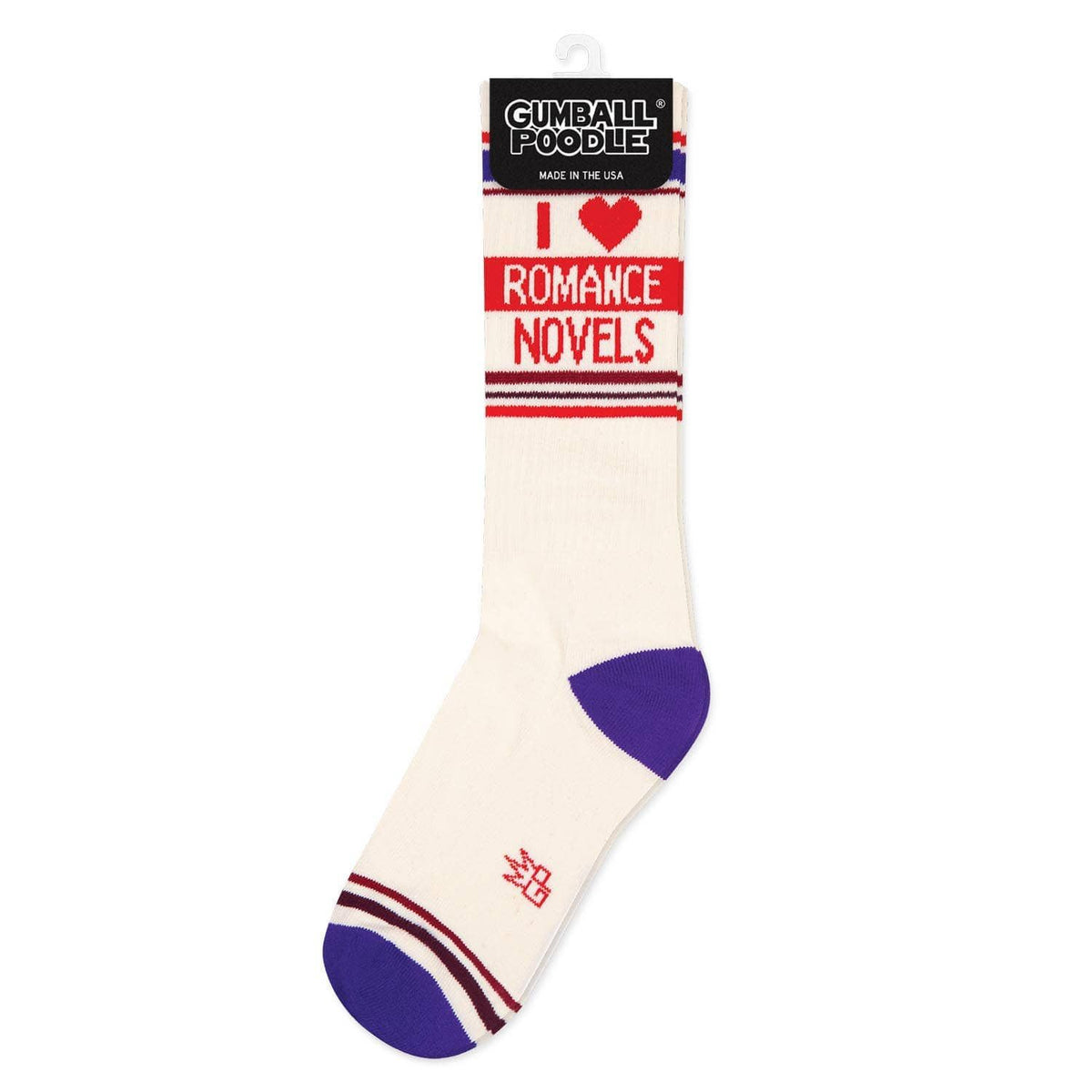 I ❤️ Romance Novels Gym Crew Socks BookGeek