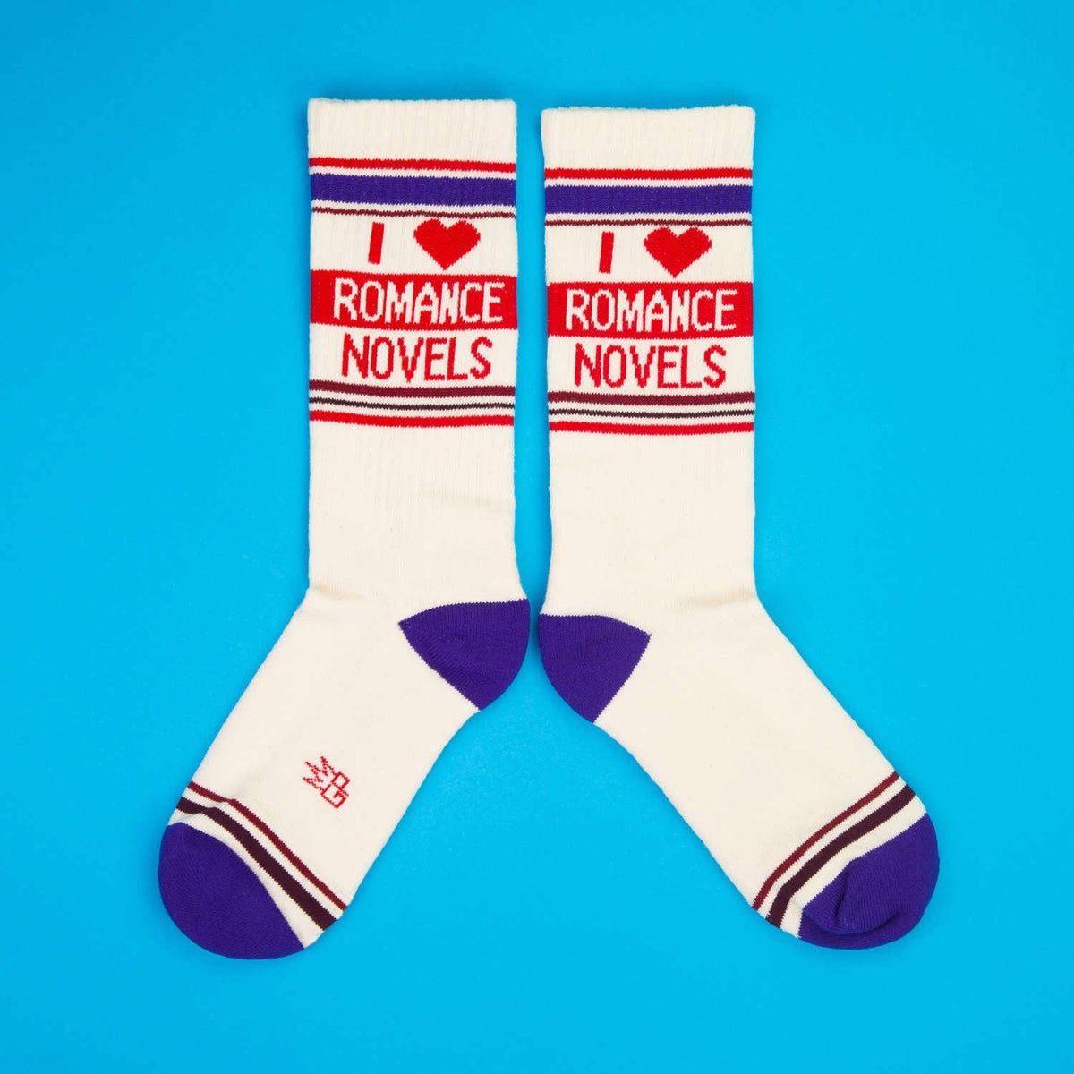 I ❤️ Romance Novels Gym Crew Socks BookGeek