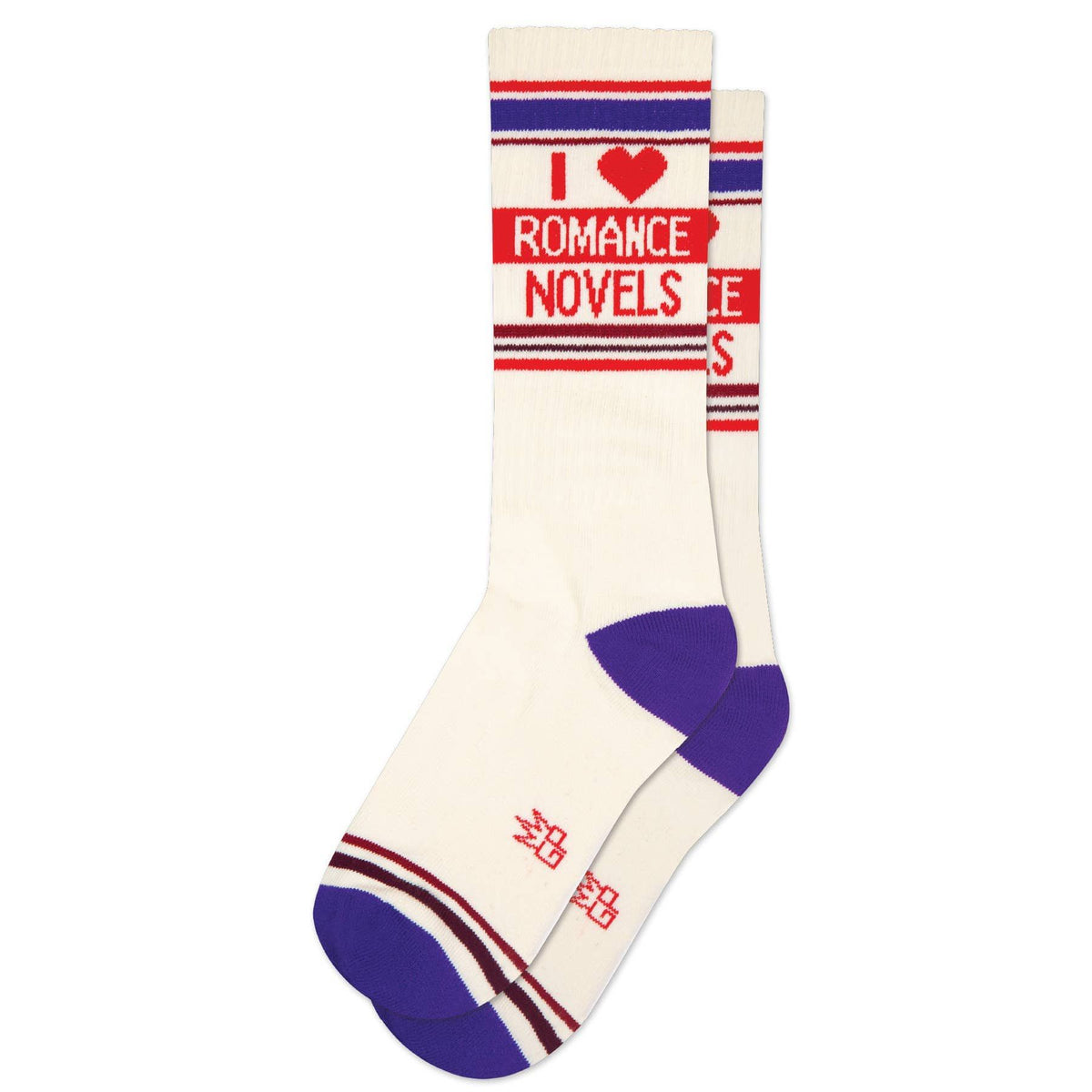 I ❤️ Romance Novels Gym Crew Socks BookGeek