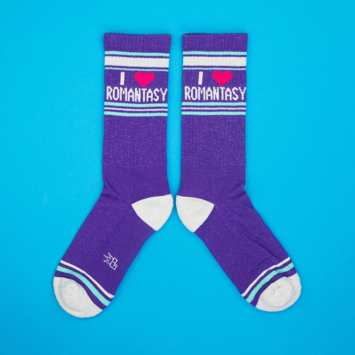 I ❤️ Romantasy Gym Crew Socks BookGeek