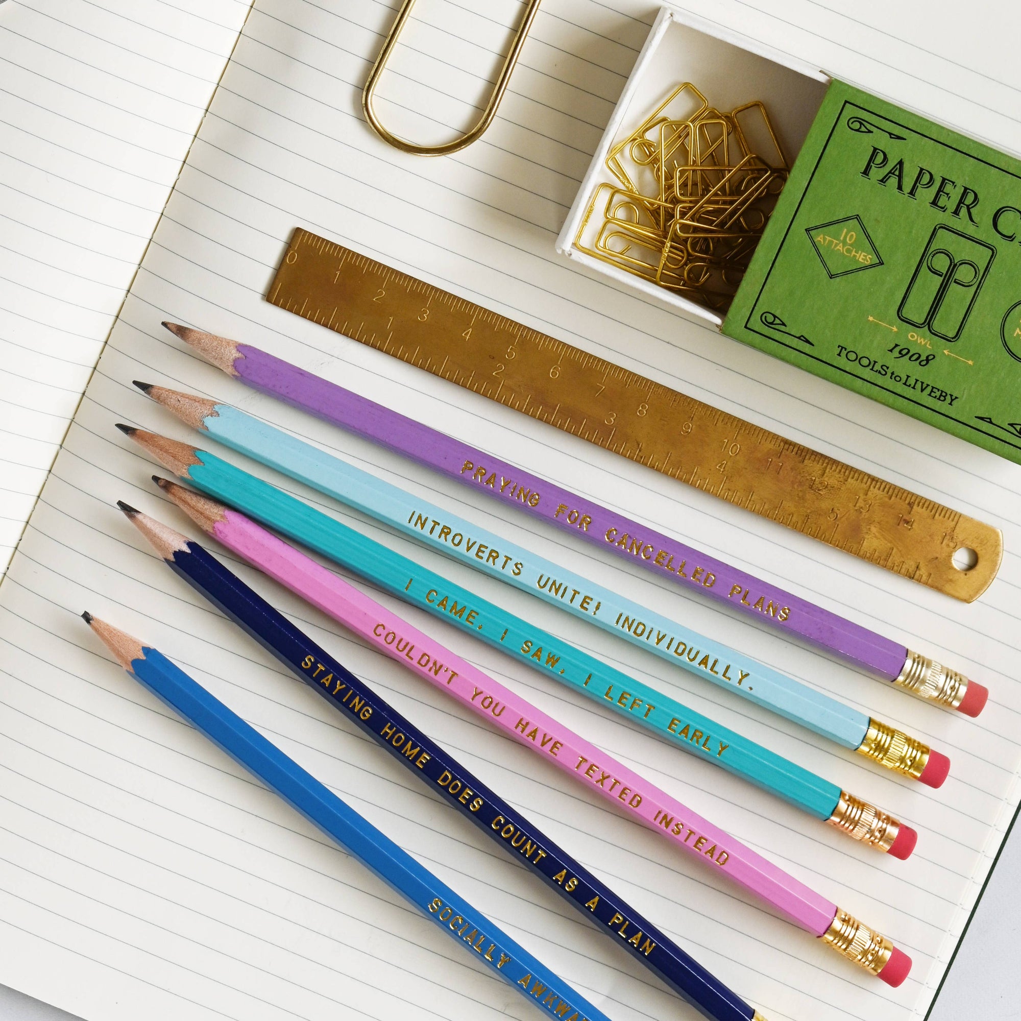 Introvert Pencil Pack | Pencils for Introverts BookGeek