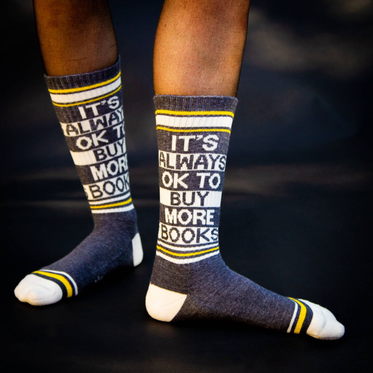 It&#39;s Always OK To Buy More Books Gym Crew Socks BookGeek
