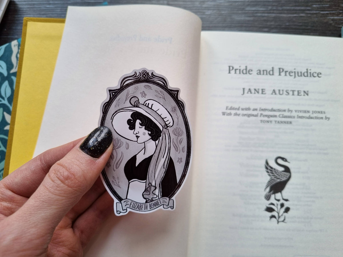 Jane Austen A5 Vinyl Sticker Sheet BookGeek