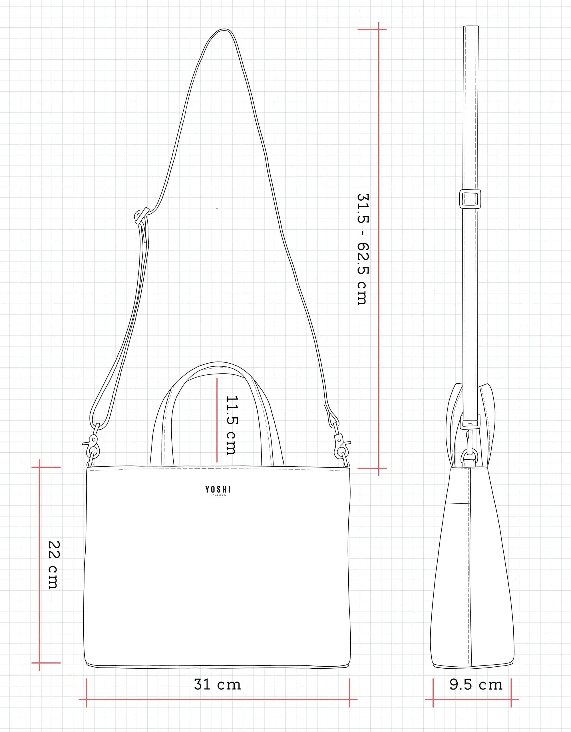 Jane Austen Bookworm Warm Grey Leather Multiway Grab Bag BookGeek