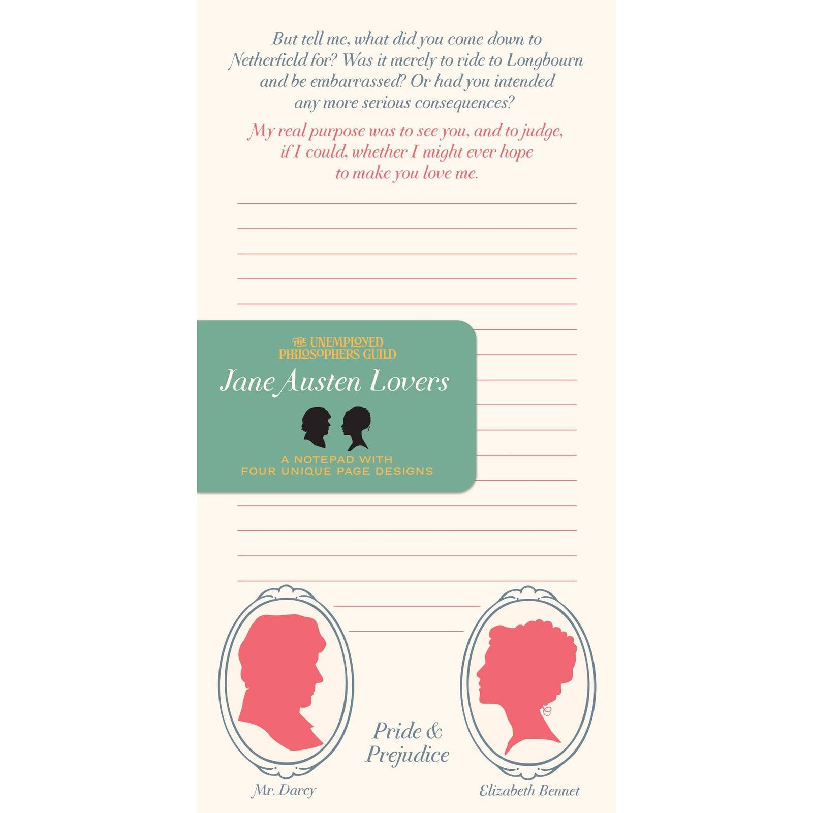 Jane Austen Lovers Notepad BookGeek