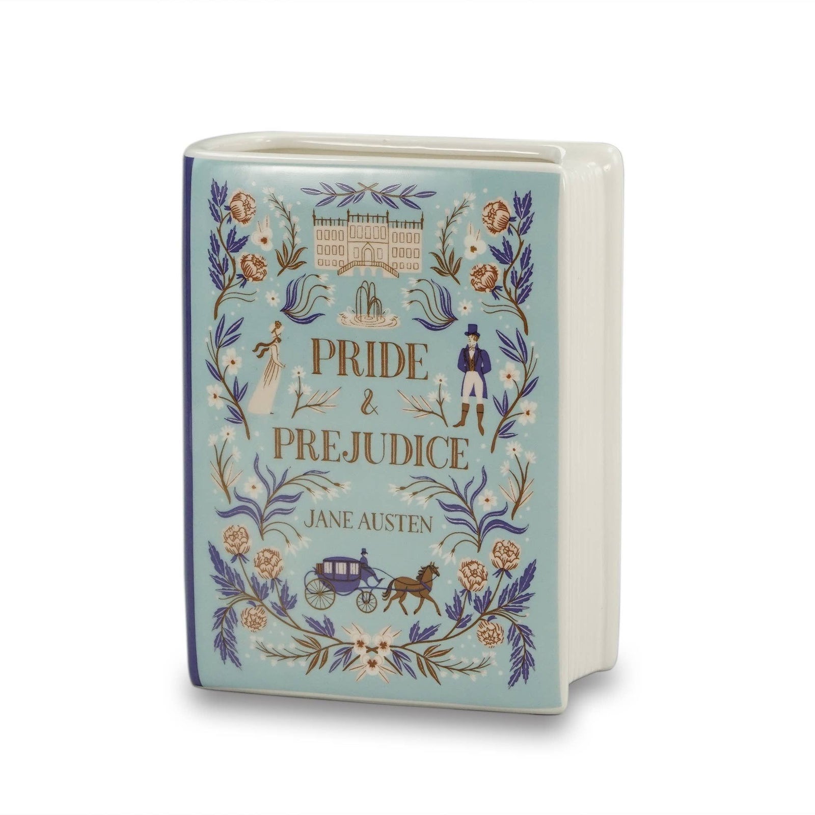 Jane Austen Pride and Prejudice Ceramic Book Shaped Vase BookGeek