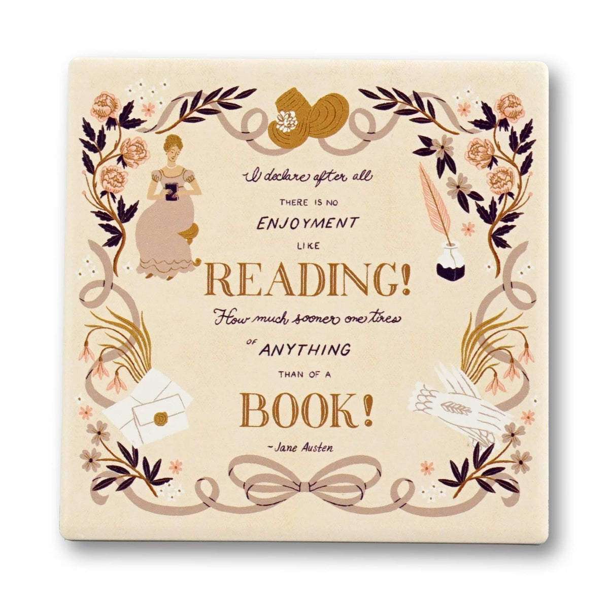 Jane Austen Pride and Prejudice Ceramic Coaster BookGeek