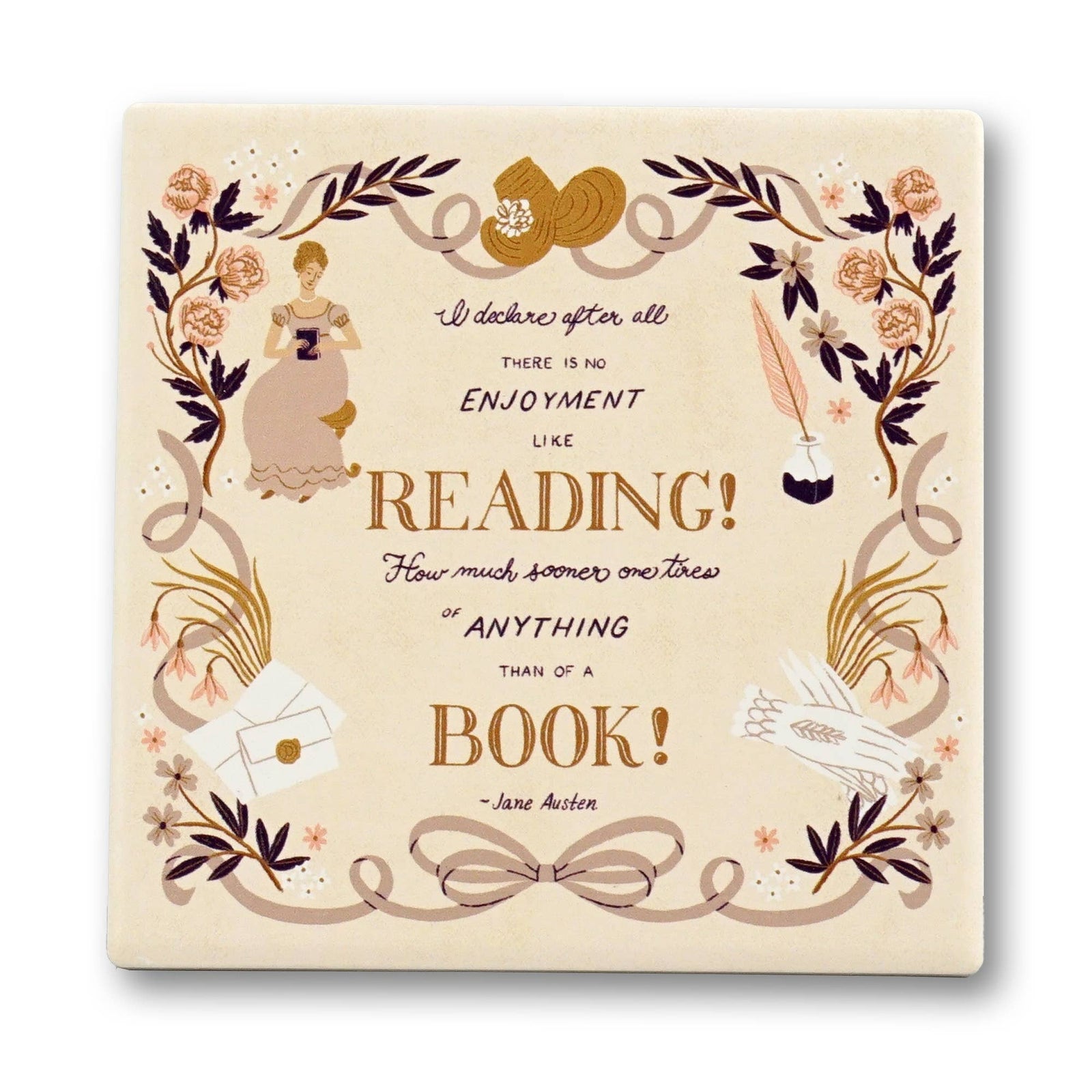 Jane Austen Pride and Prejudice Ceramic Coaster BookGeek
