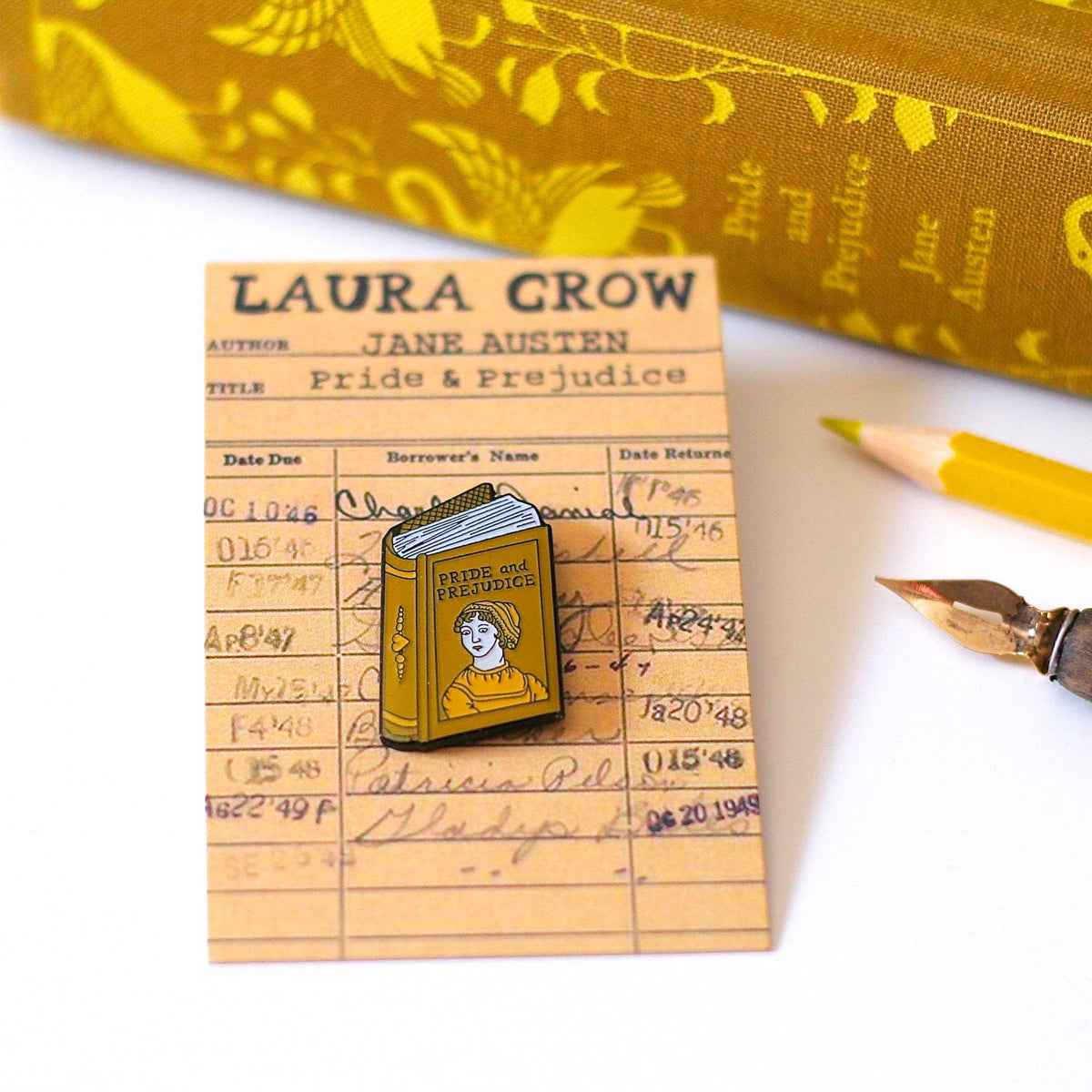 Jane Austen Pride and Prejudice Enamel Pin BookGeek