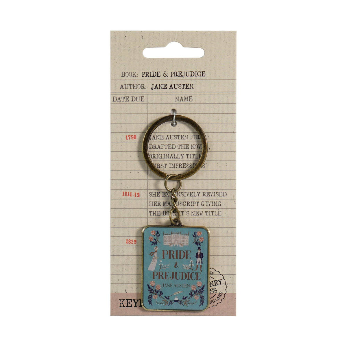 Jane Austen Pride and Prejudice Keyring Metal BookGeek