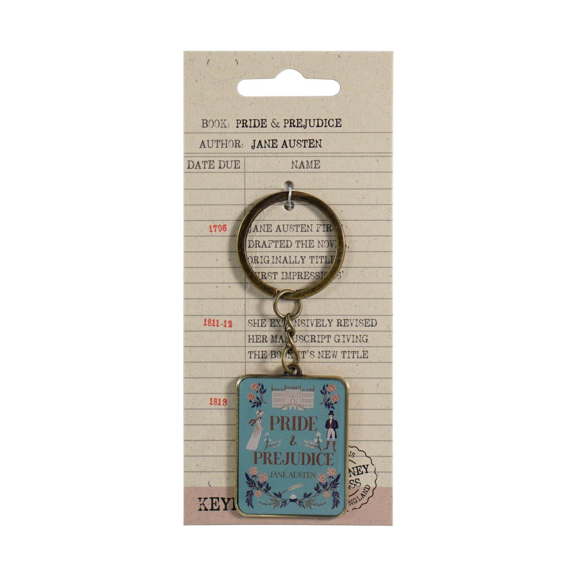Jane Austen Pride and Prejudice Keyring Metal BookGeek