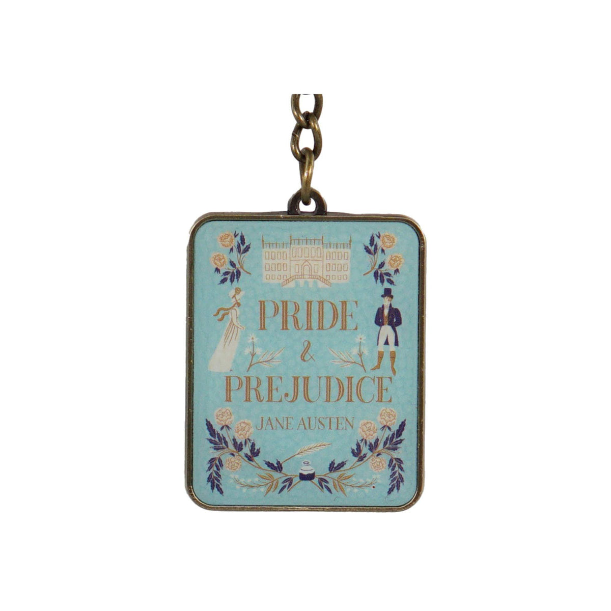 Jane Austen Pride and Prejudice Keyring Metal BookGeek