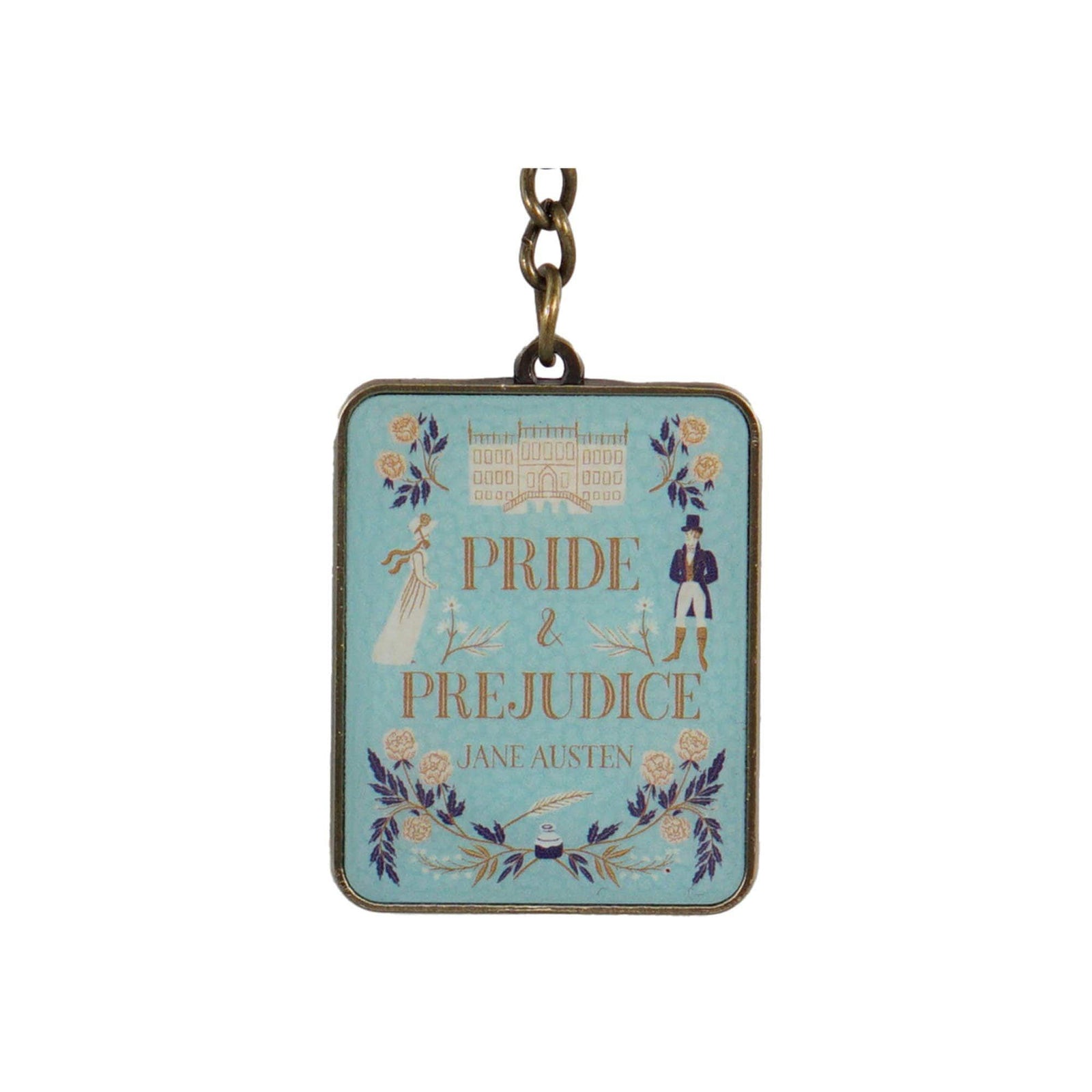 Jane Austen Pride and Prejudice Keyring Metal BookGeek
