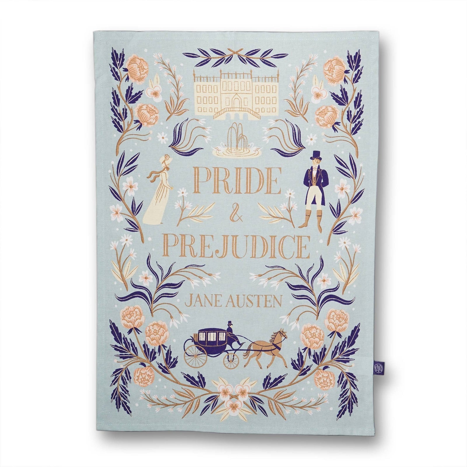 Jane Austen Pride and Prejudice recycled cotton tea towel BookGeek