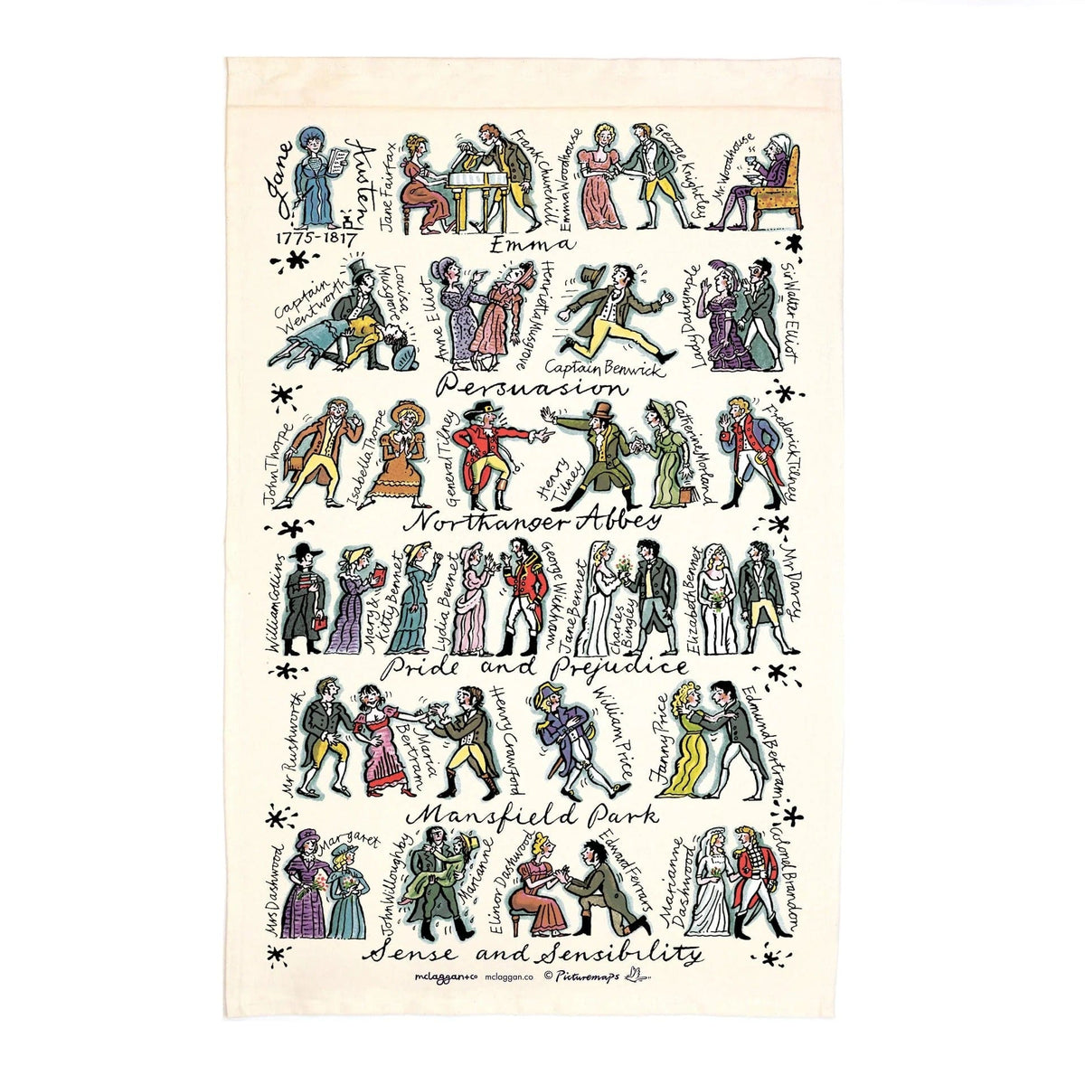 Jane Austen Tea Towel BookGeek