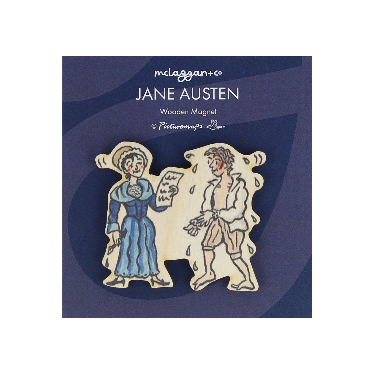 Jane Austen Wooden Magnet BookGeek