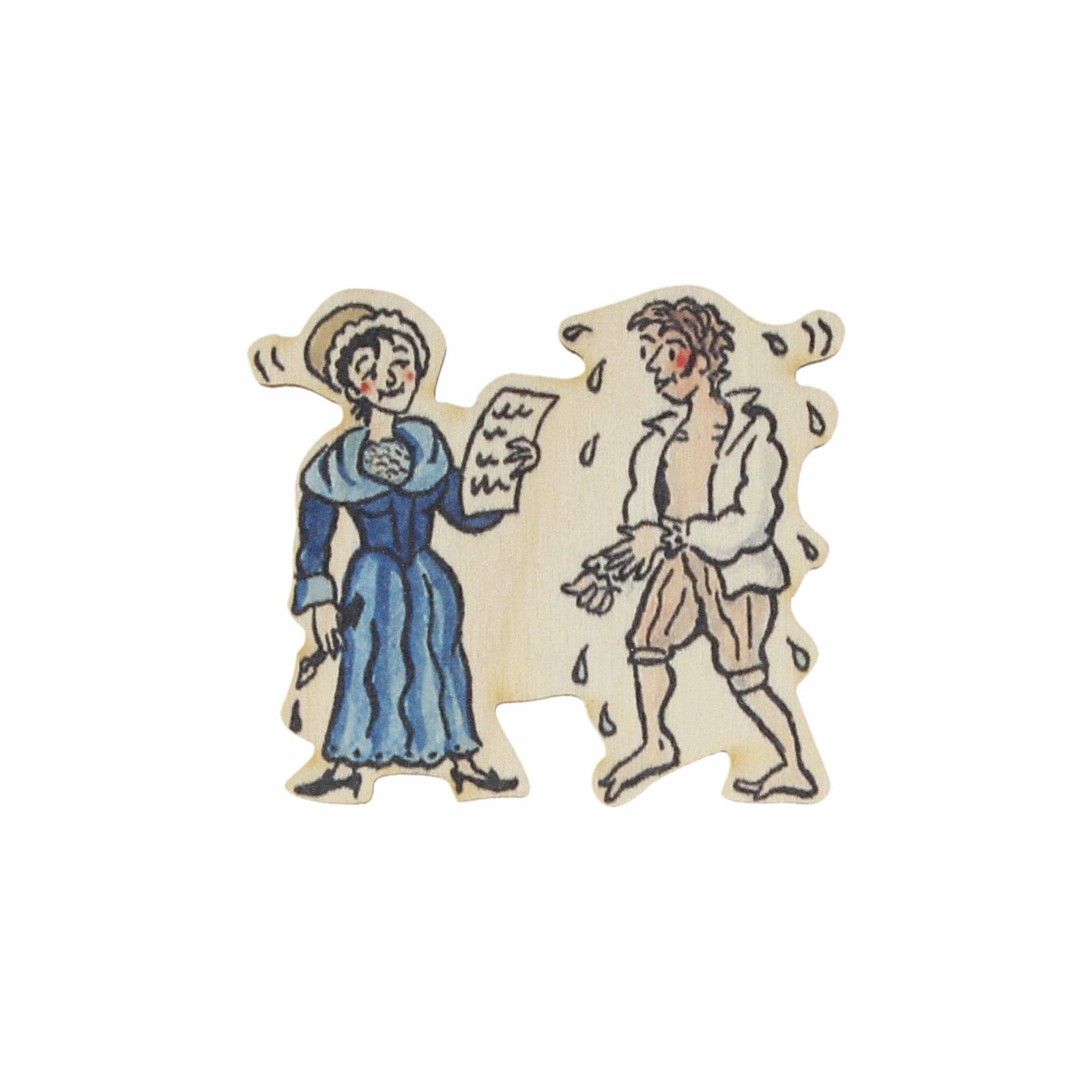 Jane Austen Wooden Magnet BookGeek