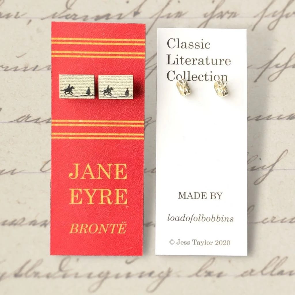 Jane Eyre Silhouette Stud Earrings BookGeek