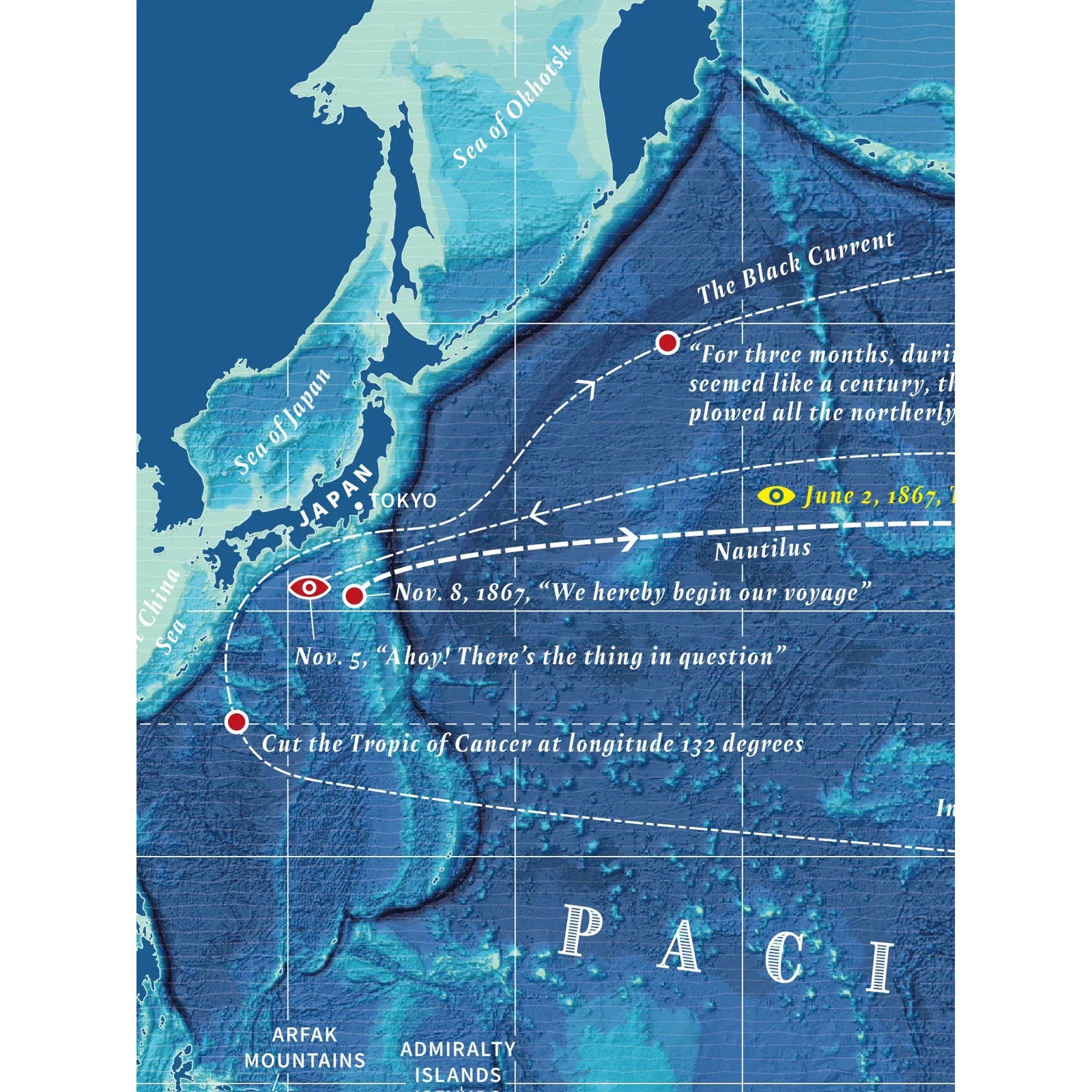 Jules Verne: Twenty Thousand Leagues Under the Sea Map BookGeek