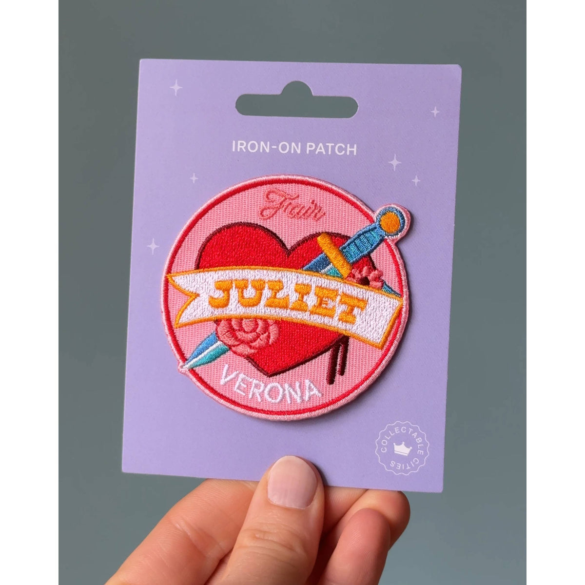 Juliet Embroidered Iron-On Patch – Romantic Shakespeare Gift BookGeek