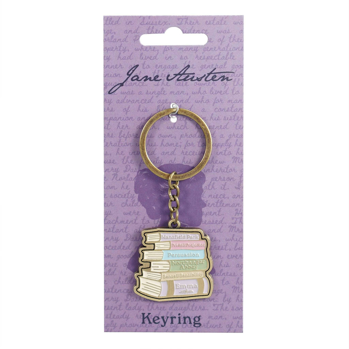 Keyring Metal - Jane Austen (Book Stack) BookGeek