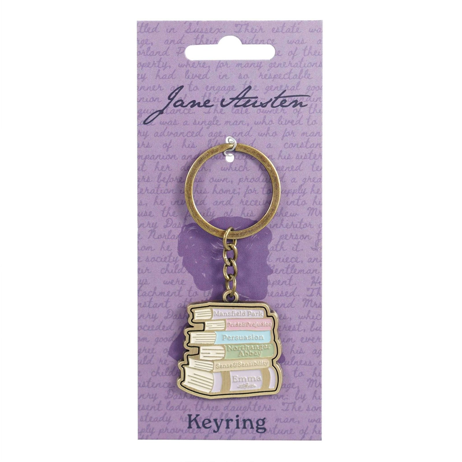Keyring Metal - Jane Austen (Book Stack) BookGeek