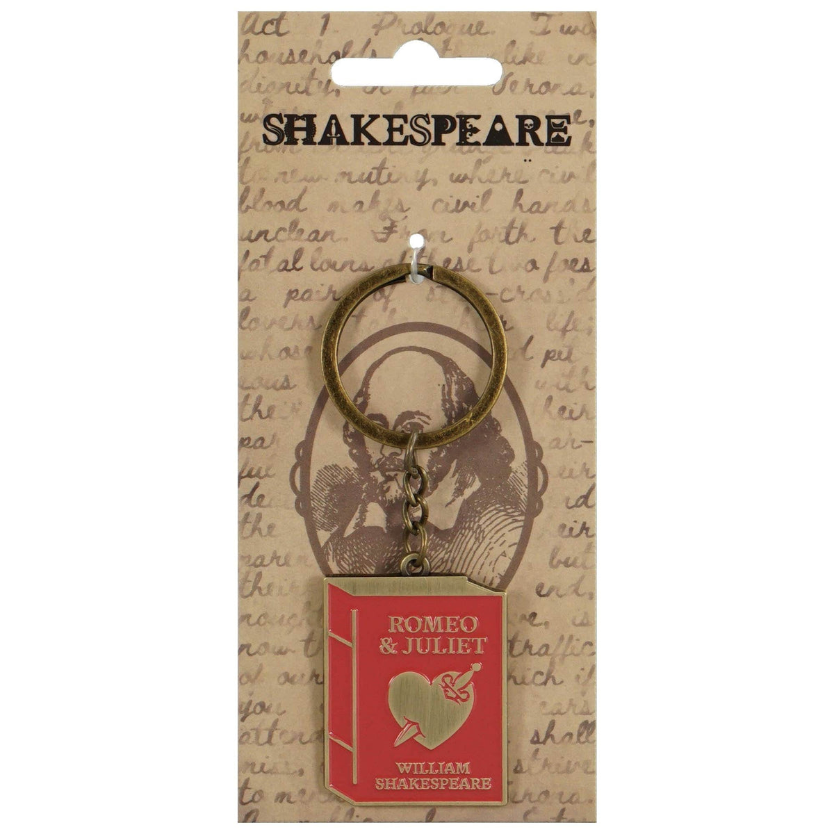 Keyring Metal - Shakespeare (Romeo &amp; Juliet) BookGeek
