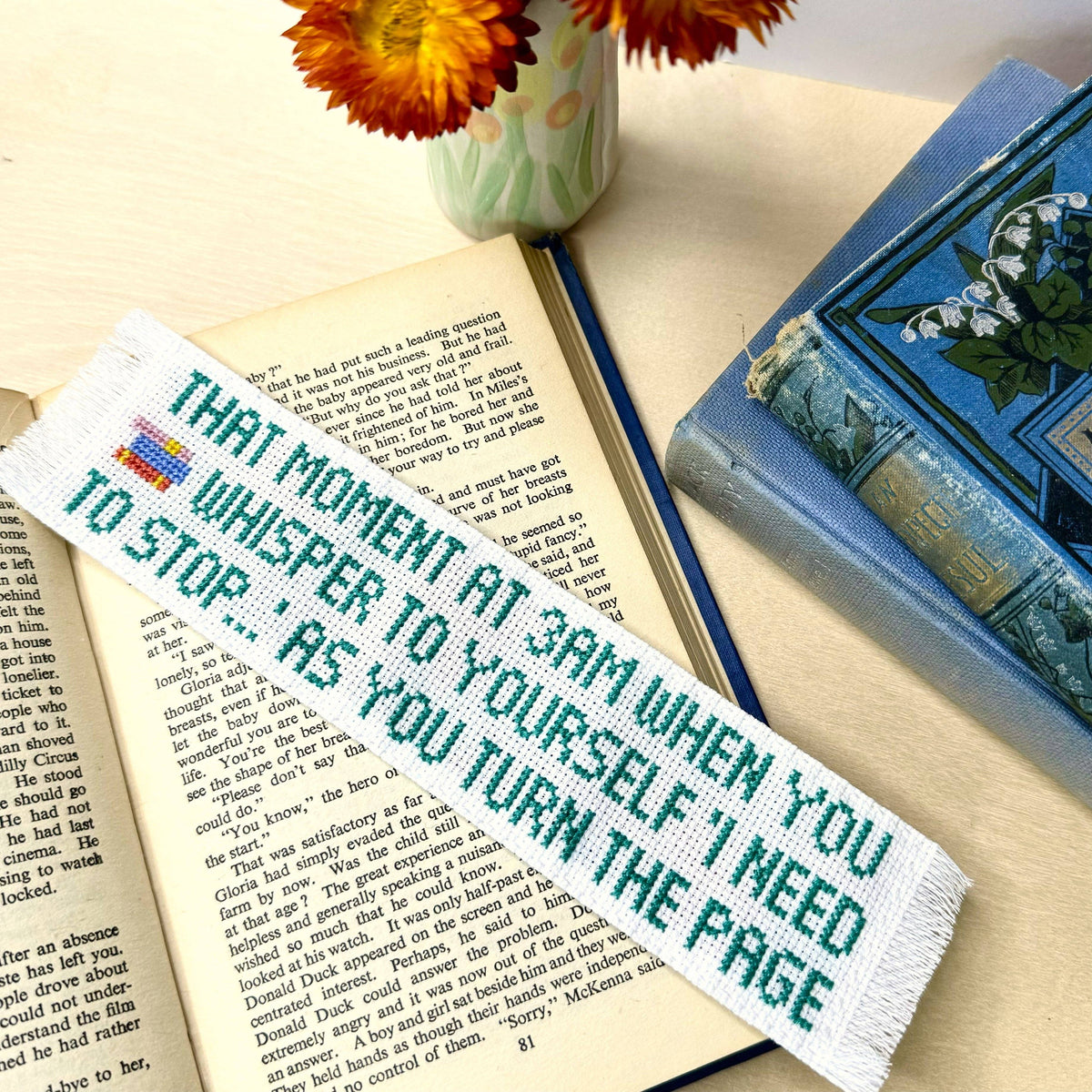 Late Night Reads Counted Cross Stitch Bookmark Kit BookGeek