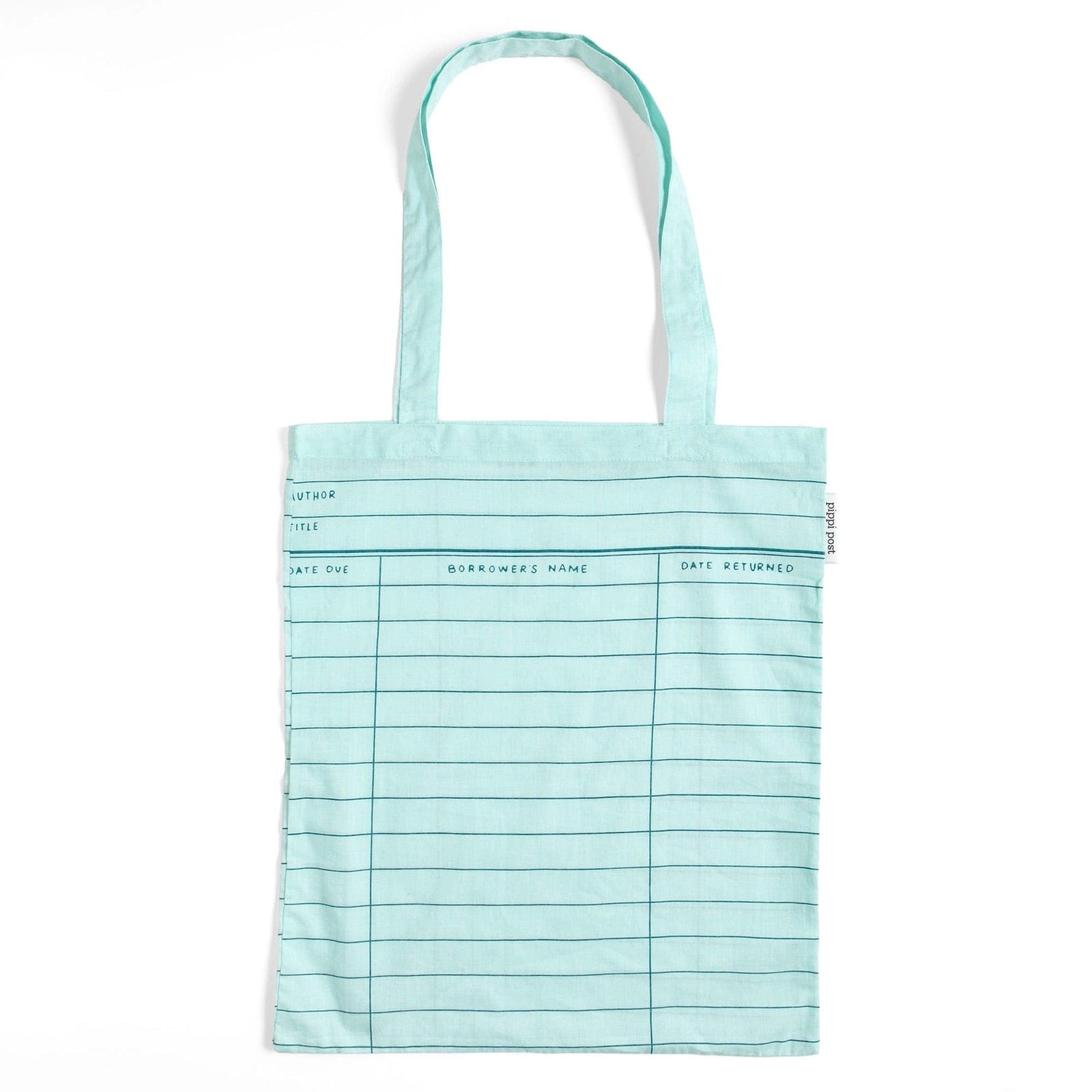 Sky Blue Library Card Foldable Tote Bag BookGeek
