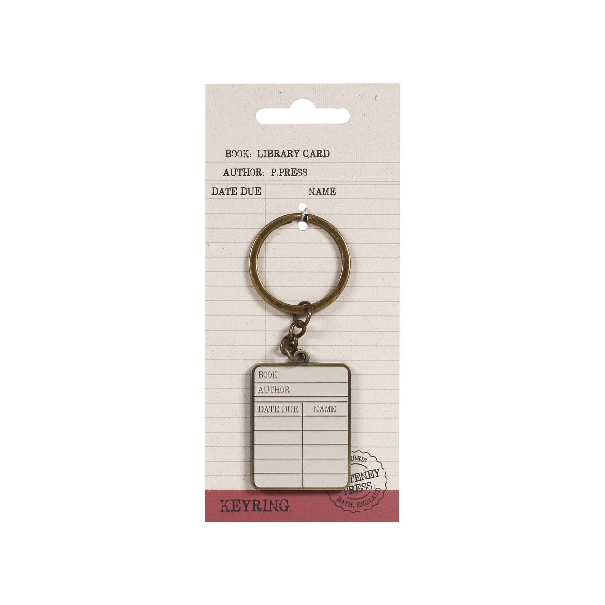 Library Card Metal Keyring BookGeek