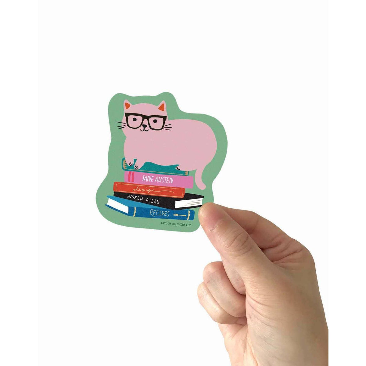 Library Cat Vinyl Sticker BookGeek