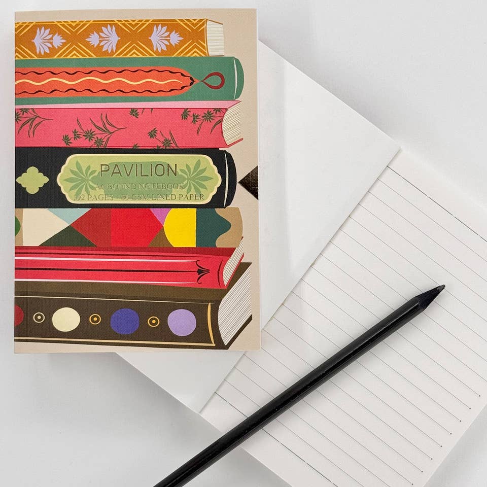 Library Patterned Book A6 Buckram Foiled Notebook BookGeek