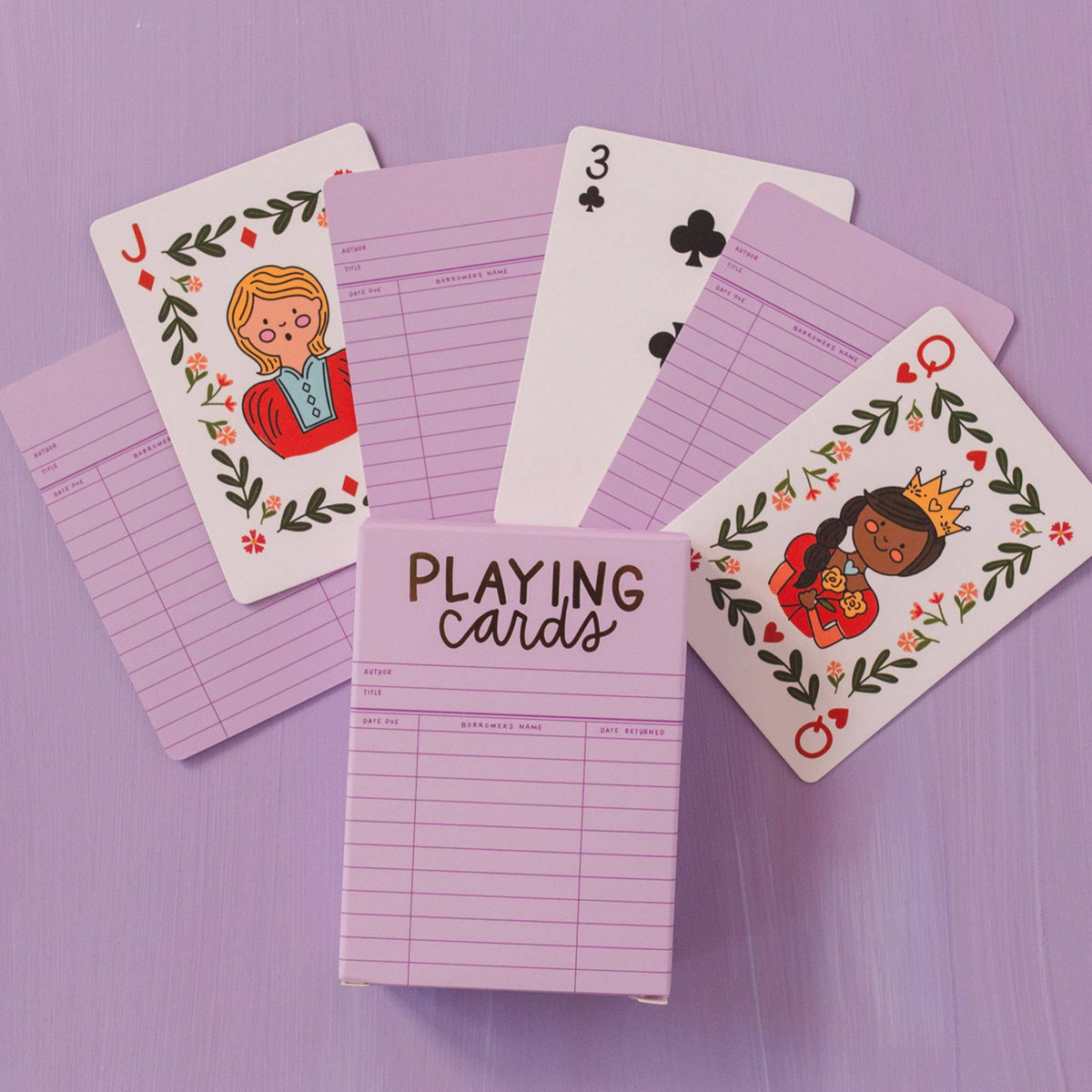Lilac Library Card Deck Of Playing Cards BookGeek