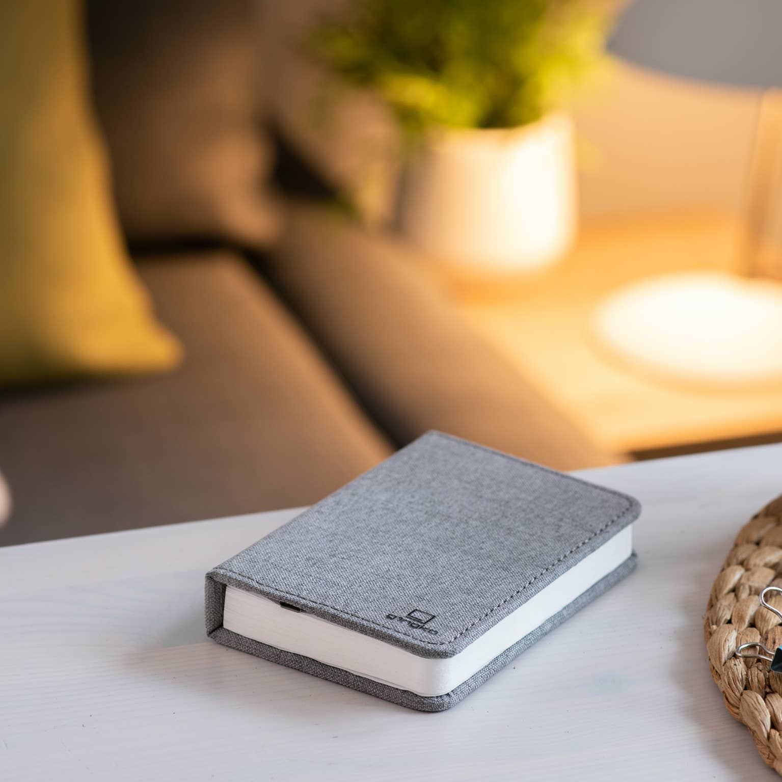 mini / urban gray Linen Fabric Smart Book Light BookGeek