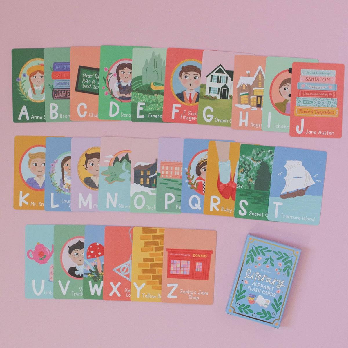 Literary Favorites Alphabet Flash Cards BookGeek