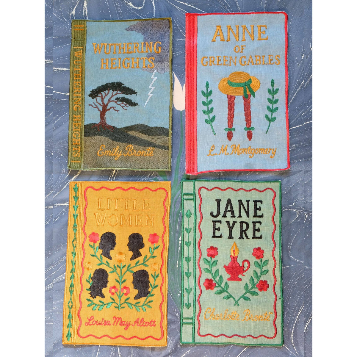 Literary Heroines Embroidered Cocktail Napkins, Set of 4 BookGeek