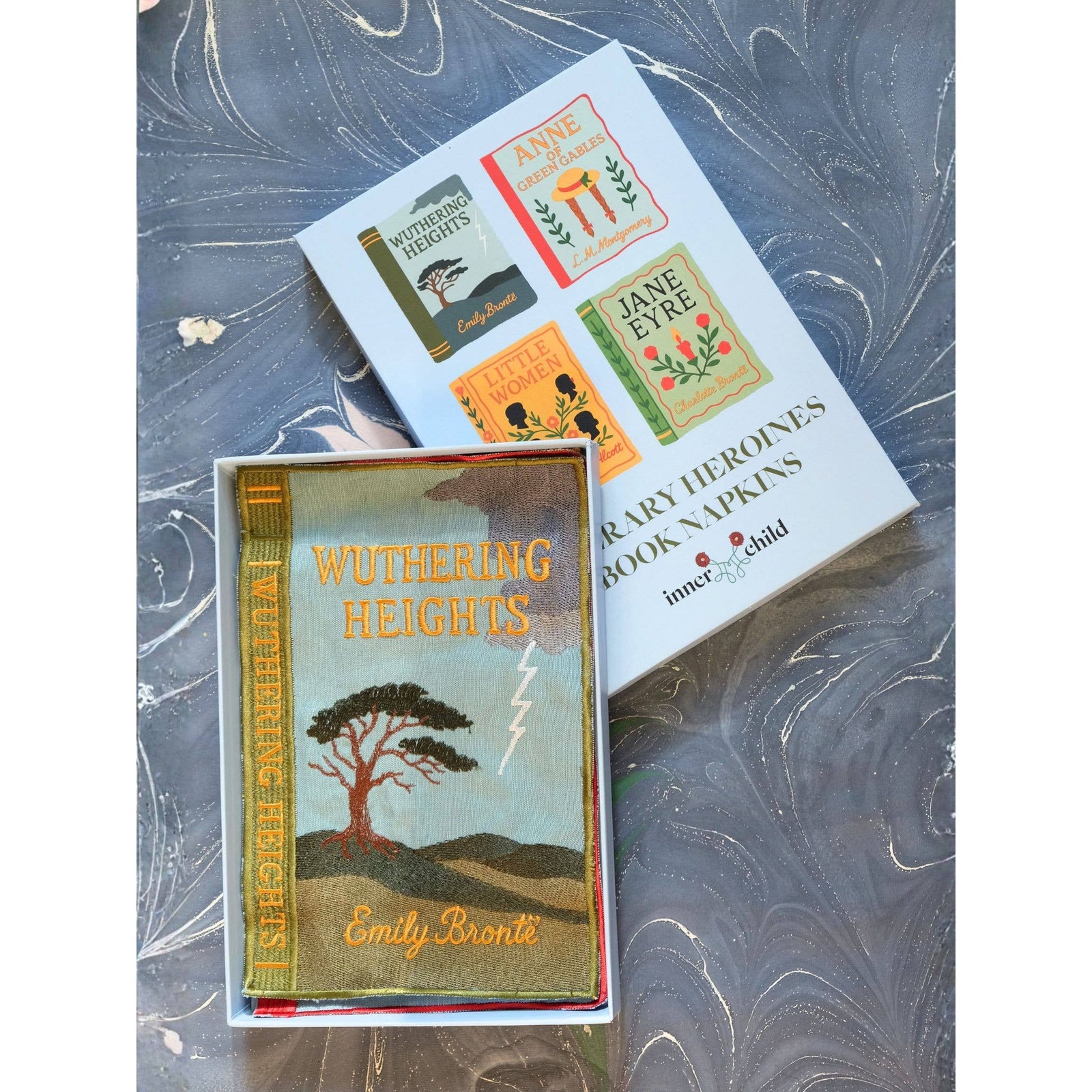Literary Heroines Embroidered Cocktail Napkins, Set of 4 BookGeek