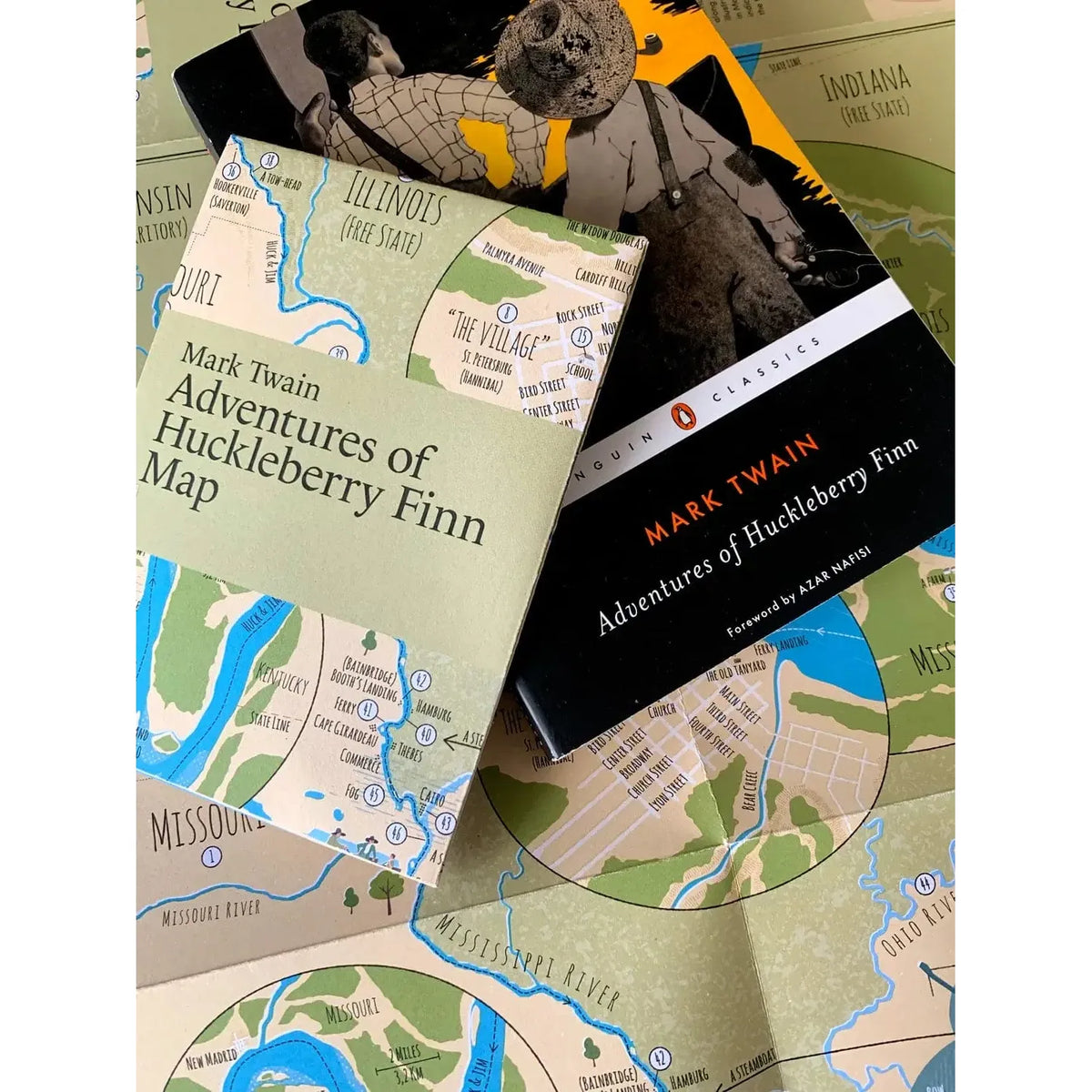 Mark Twain: Adventures of Huckleberry Finn Map BookGeek