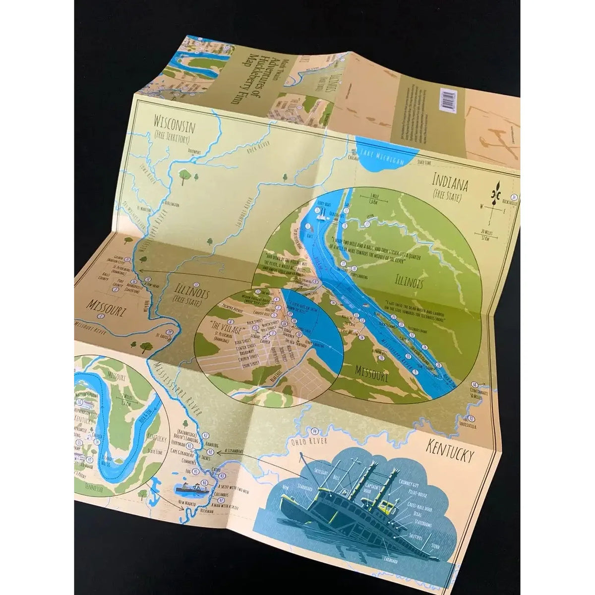 Mark Twain: Adventures of Huckleberry Finn Map BookGeek