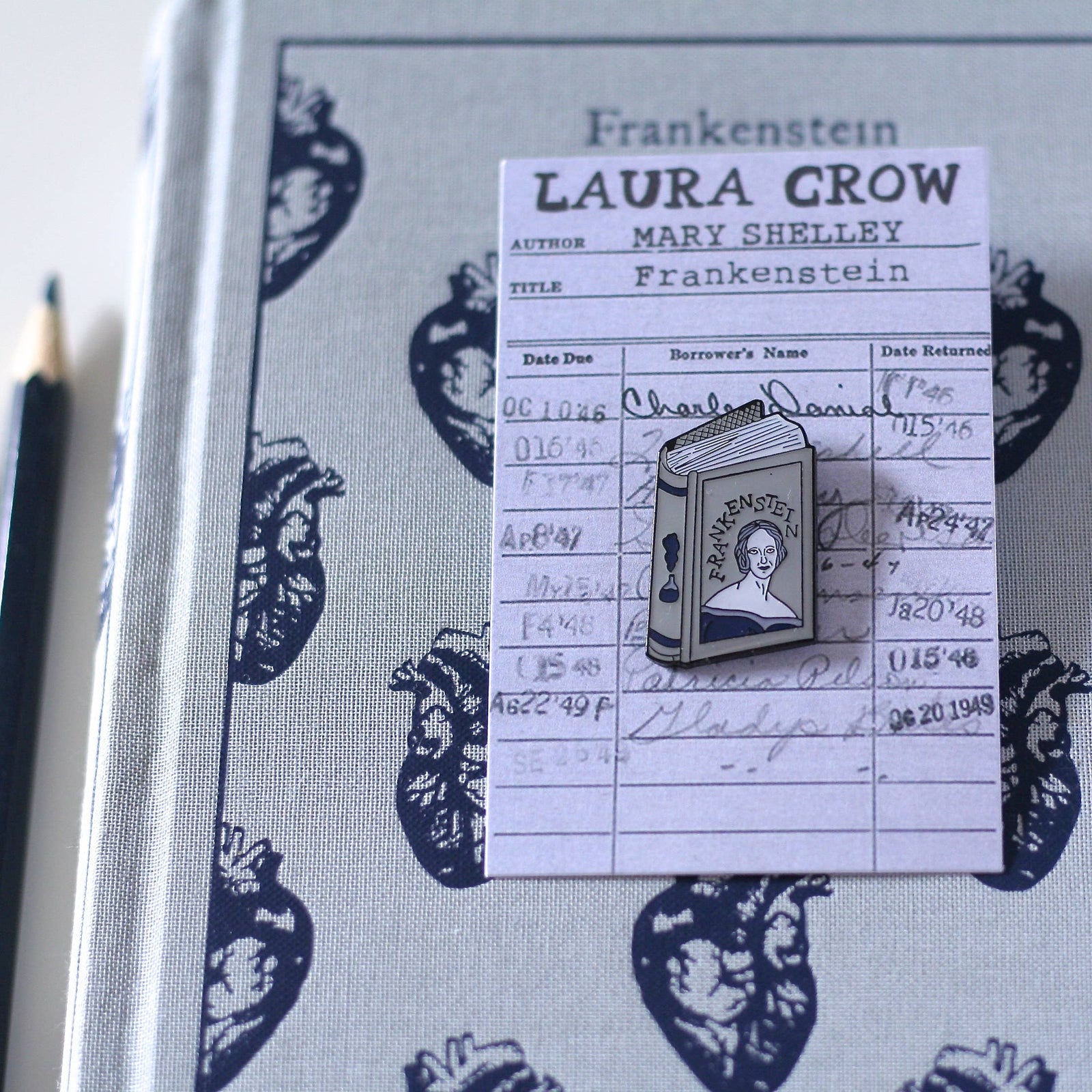 Mary Shelley Frankenstein Enamel Pin BookGeek