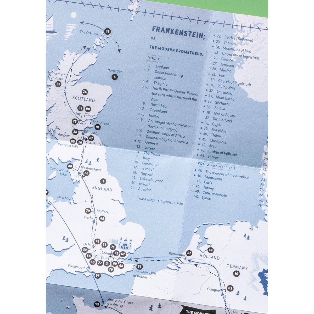 Mary Shelley: Frankenstein Map BookGeek