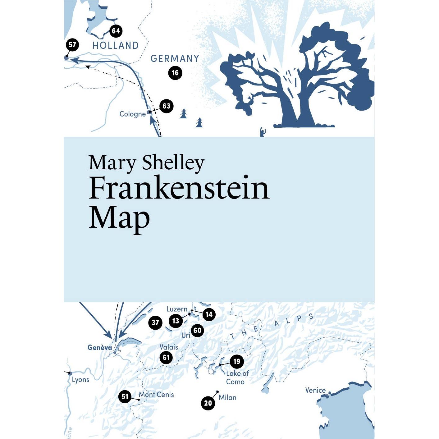 Mary Shelley: Frankenstein Map BookGeek