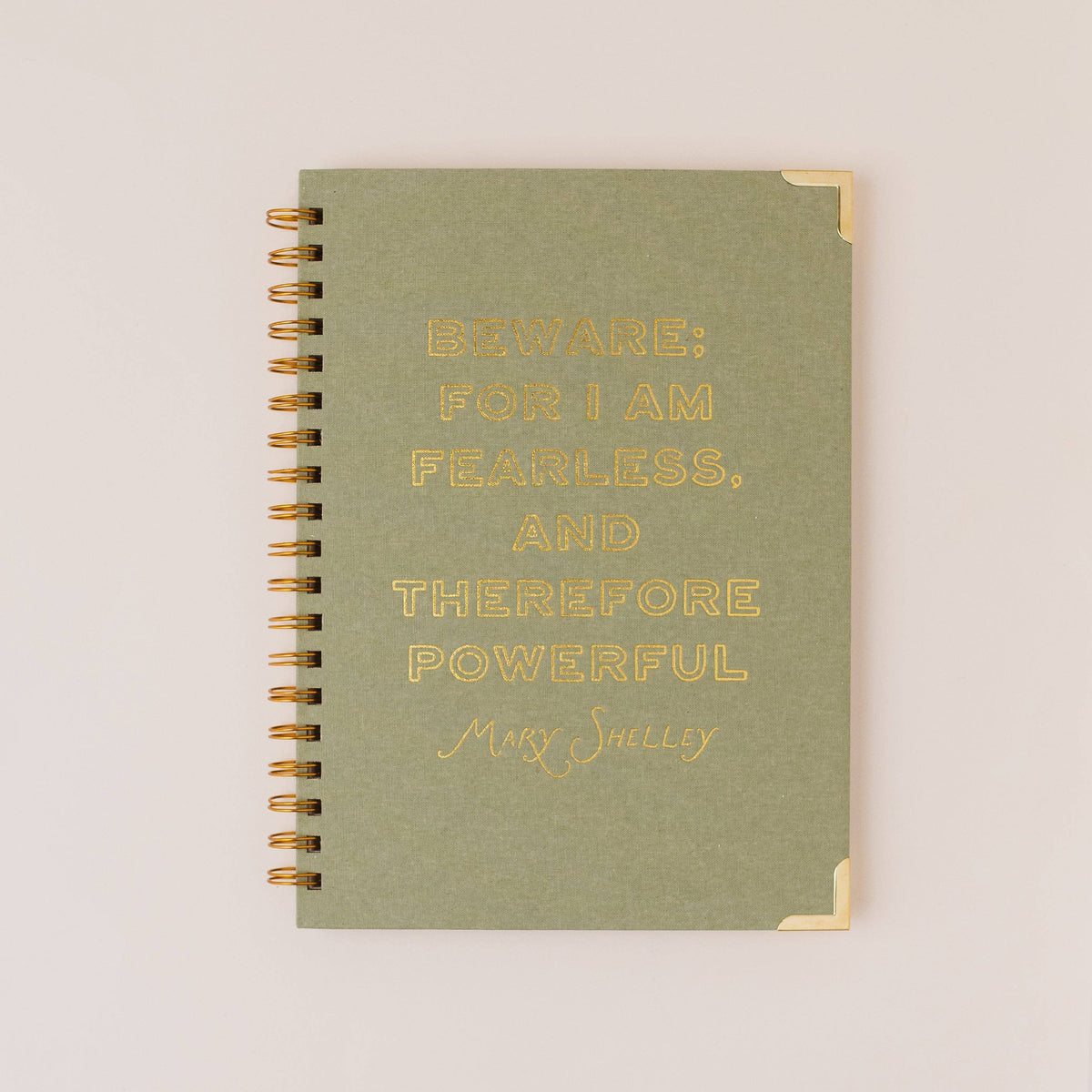 Mary Shelley Literary Quote Book Lover Linen Spiral Notebook BookGeek