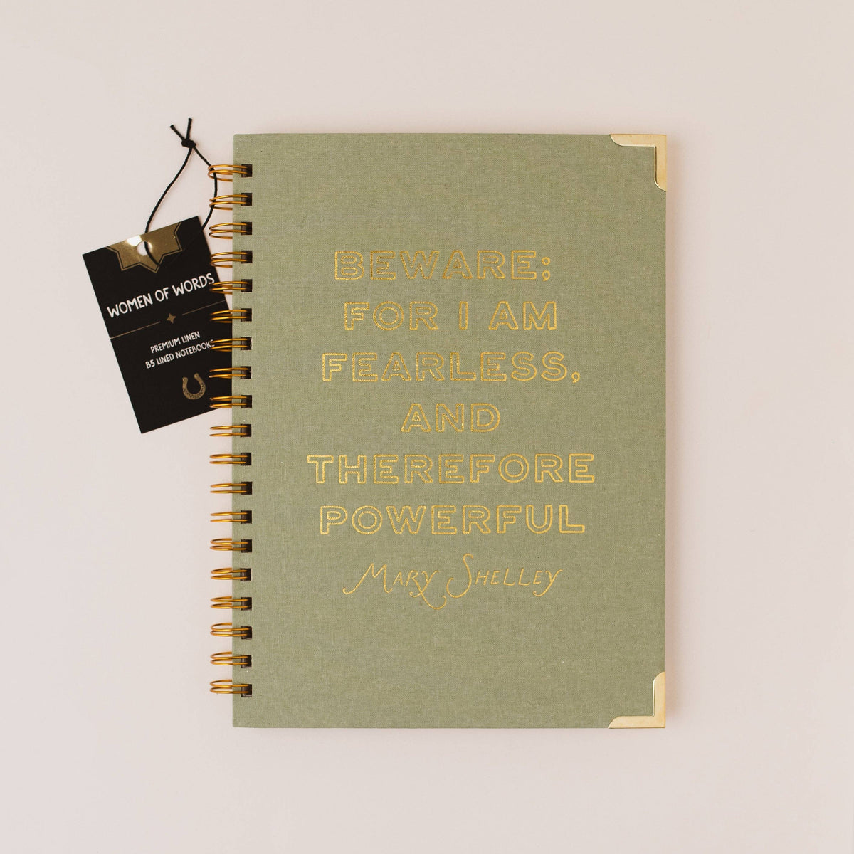 Mary Shelley Literary Quote Book Lover Linen Spiral Notebook BookGeek