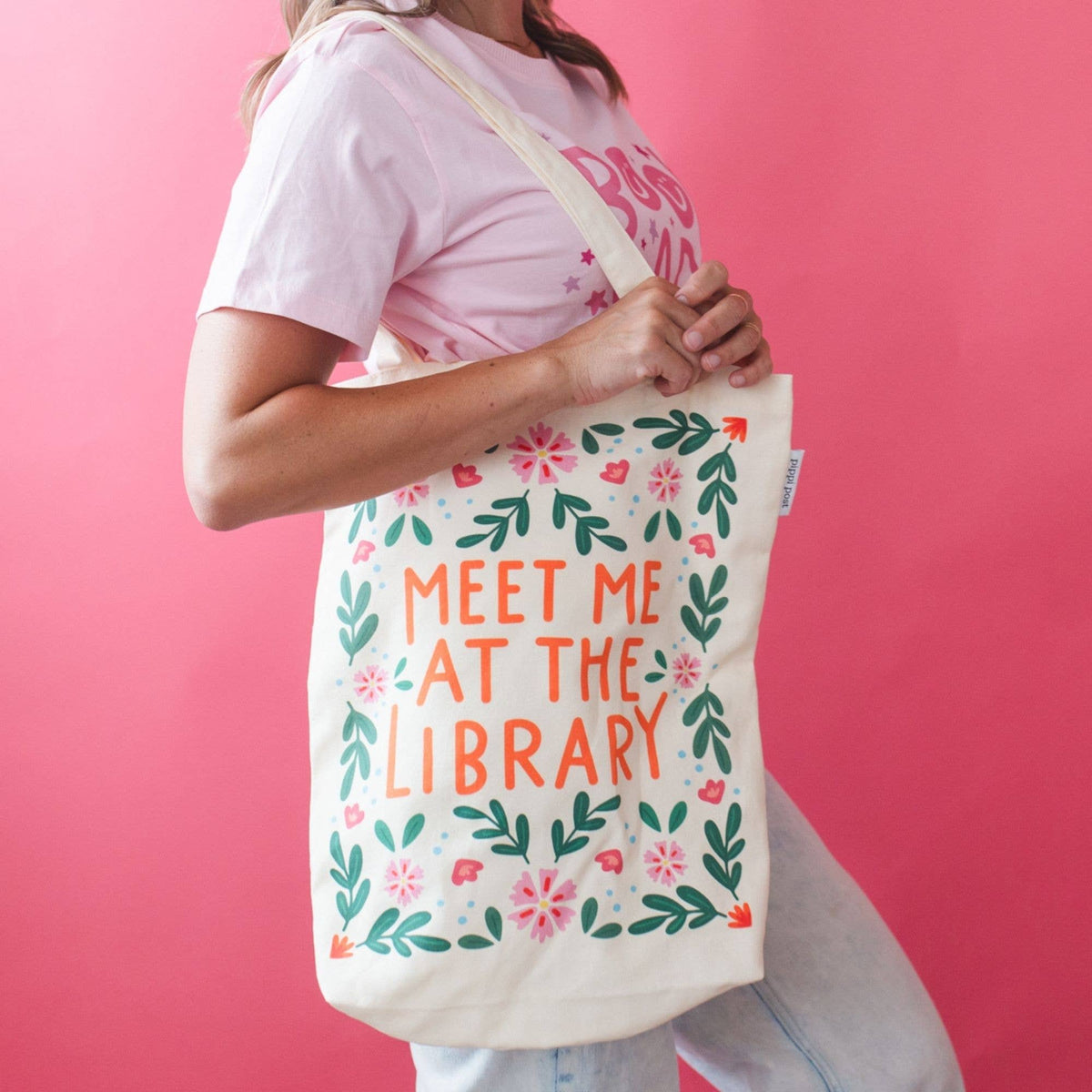 Meet Me At The Library Canvas Tote Bag BookGeek