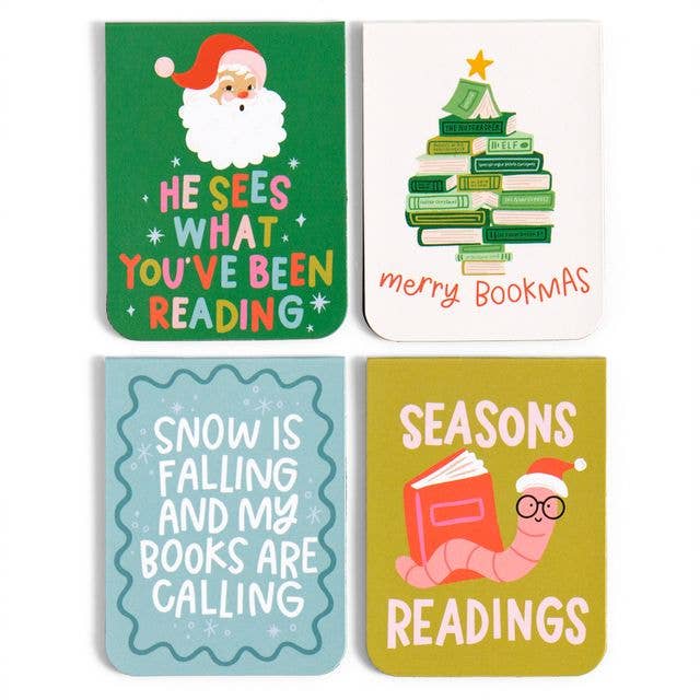 Merry Bookmas Christmas Magnetic Bookmarks BookGeek